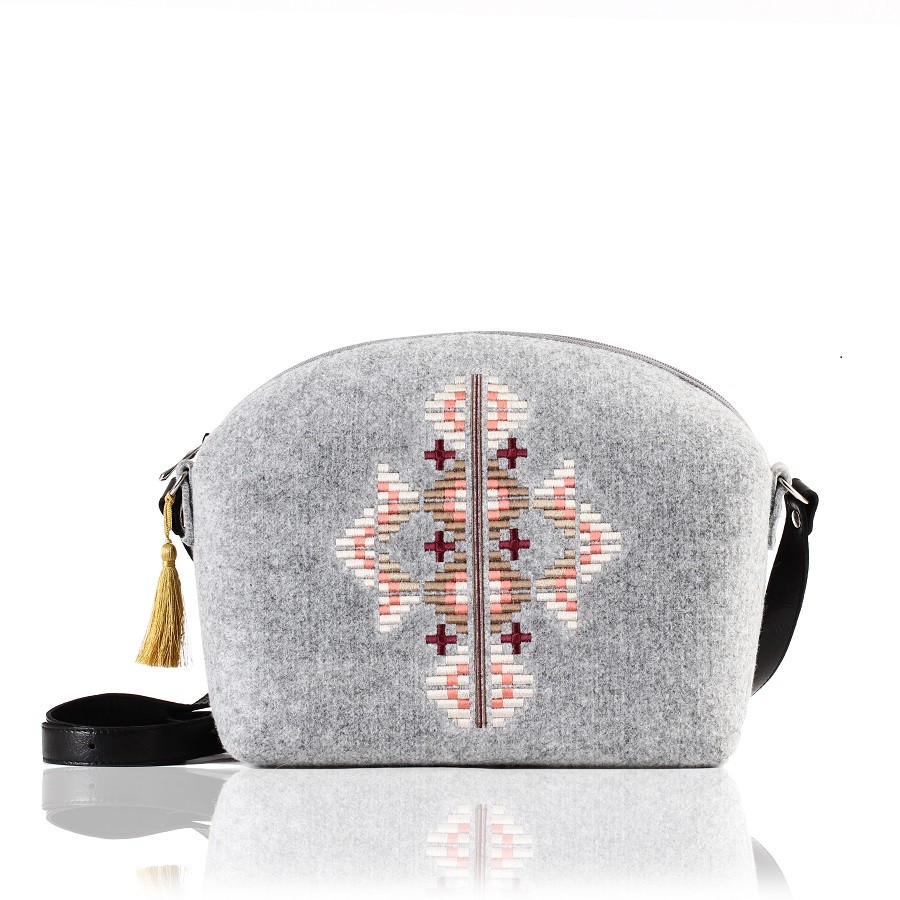 Farbotka Handtasche Ornament gemustert grau