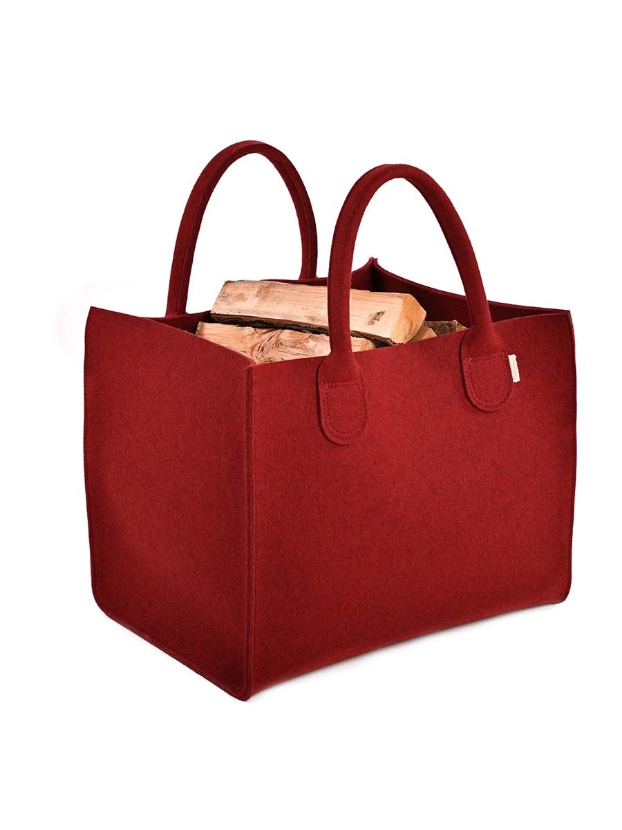 Kaminholztasche Wood Tasche aus Filz-rot