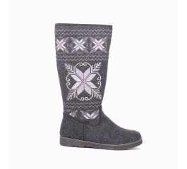 Keddo hoher Vintage Filzstiefel dunkelgrau