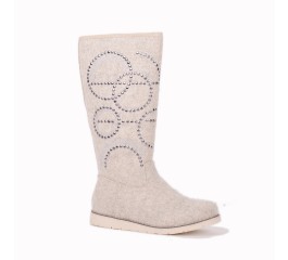 Keddo hoher Filzstiefel beige gemustert
