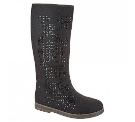 Keddo hoher Filzstiefel schwarz